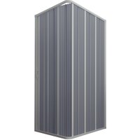 Eck-Duschkabine aus pvc mit Faltduschtür weiss h 185 mod. Flex mit setilicher Öffnung 80x80 cm von FORTE