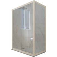 Forte - Eck-Duschkabine in pvc 70x110 Klarglas Champagne Deco Duo Forte - Eck-Duschkabine in pvc 70x110 Klarglas Champagne Deco Duo von FORTE