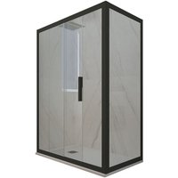 Eck-Duschkabine in pvc 70x110 Klarglas Matt-Schwarz Deco Duo Eck-Duschkabine in pvc 70x110 Klarglas Matt-Schwarz Deco Duo von FORTE