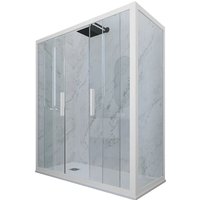 Forte - Eck-Duschkabine in pvc 75x140 Klarglas Matt-Weiß Glam Duo Forte - Eck-Duschkabine in pvc 75x140 Klarglas Matt-Weiß Glam Duo von FORTE