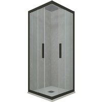 Eck-Duschkabine in pvc 80x100 Klarglas Matt-Schwarz Kolors Eck-Duschkabine in pvc 80x100 Klarglas Matt-Schwarz Kolors von FORTE