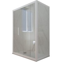 Forte - Eck-Duschkabine in pvc 80x120 Klarglas Matt-Weiß Deco Duo Forte - Eck-Duschkabine in pvc 80x120 Klarglas Matt-Weiß Deco Duo von FORTE
