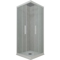 Eck-Duschkabine in pvc 80x90 Klarglas Matt-Weiß Kolors von FORTE
