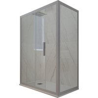 Forte - Eck-Duschkabine in pvc 90x130 Klarglas Silver Deco Duo Forte - Eck-Duschkabine in pvc 90x130 Klarglas Silver Deco Duo von FORTE
