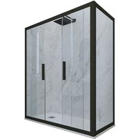 Eck-Duschkabine in pvc 90x150 Klarglas Matt-Schwarz Glam Duo Eck-Duschkabine in pvc 90x150 Klarglas Matt-Schwarz Glam Duo von FORTE