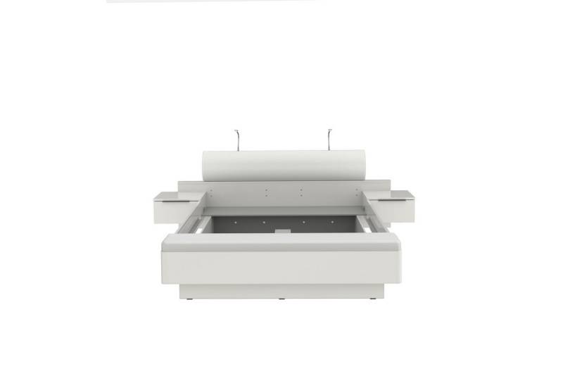 FORTE Bettanlage in Weiß/ Weiß Glanz - 285,3x87,3x242,2cm (BxHxT) von FORTE