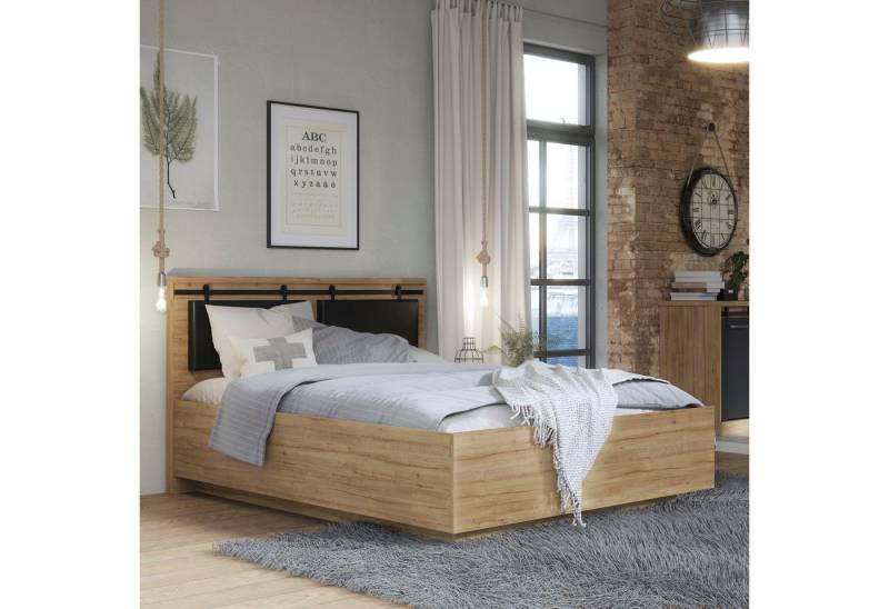 FORTE Bettgestell Belastbarkeit 240 KG, gepolstertes Kopfteil in moderner Optik von FORTE