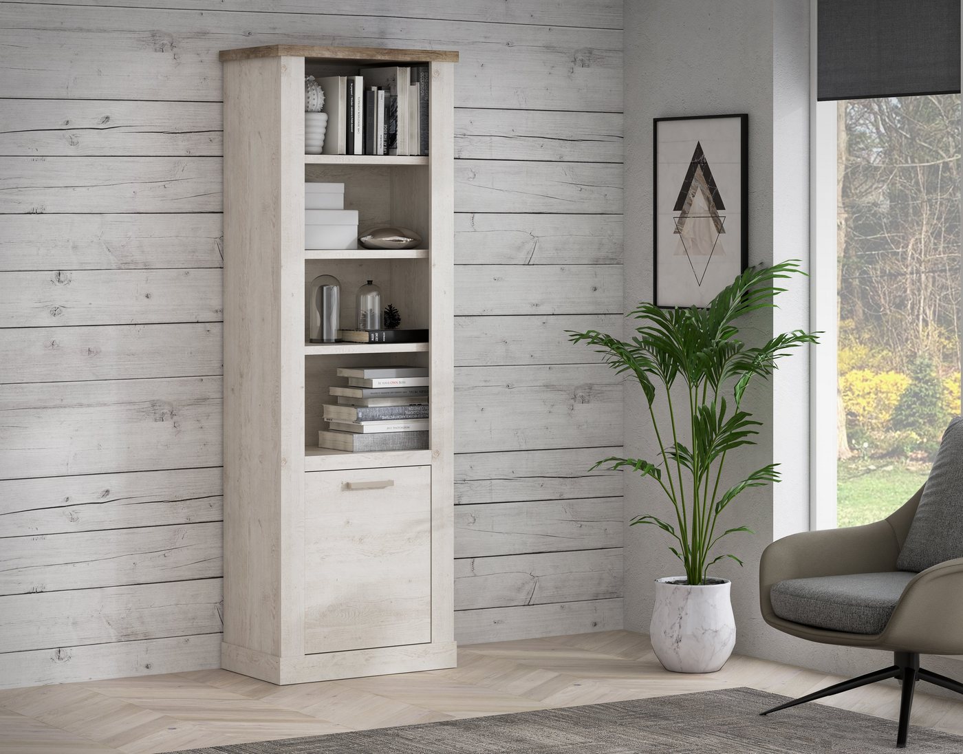 FORTE Bücherregal Duro, Höhe 212 cm, Aktenregal mit Tür, im Landhausstil FORTE Bücherregal Duro, Höhe 212 cm, Aktenregal mit Tür, im Landhausstil von FORTE