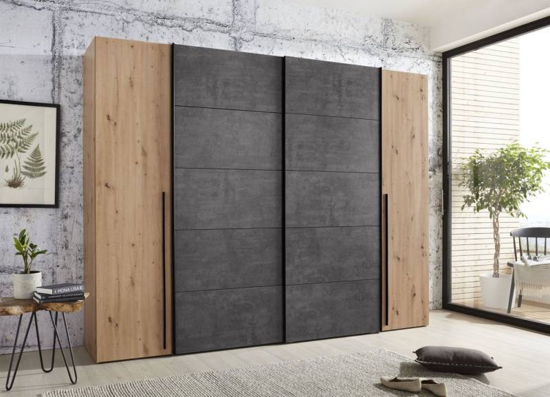 FORTE Dreh-/Schwebetürenschrank Narago, TOPSELLER zum TOP Preis! In verschiedenen Farben mit zahlreichen Einlegeböden, viel Stauraum, Made in Europe von FORTE