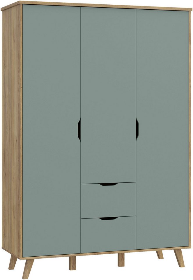 FORTE Drehtürenschrank Vankka, OTTOs Choice, Kleiderschrank, viel Stauraum, (B/H/T ca.140x200x52cm) Made in Europe,mit Einlegeböden+Kleiderstange+Schubladen,grifflos von FORTE