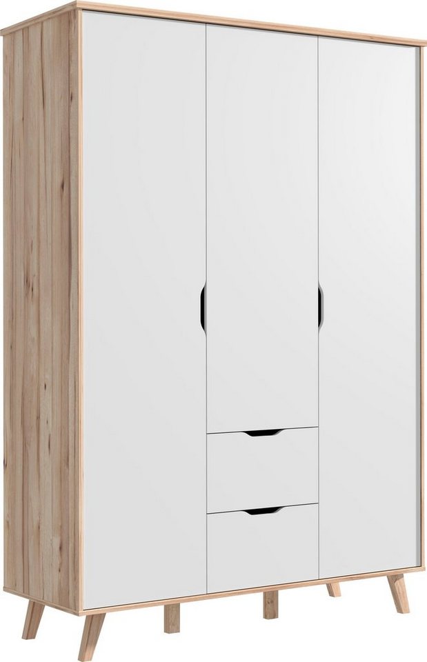 FORTE Drehtürenschrank Vankka, OTTOs Choice, Kleiderschrank, viel Stauraum, (B/H/T ca.140x200x52cm) Made in Europe,mit Einlegeböden+Kleiderstange+Schubladen,grifflos von FORTE