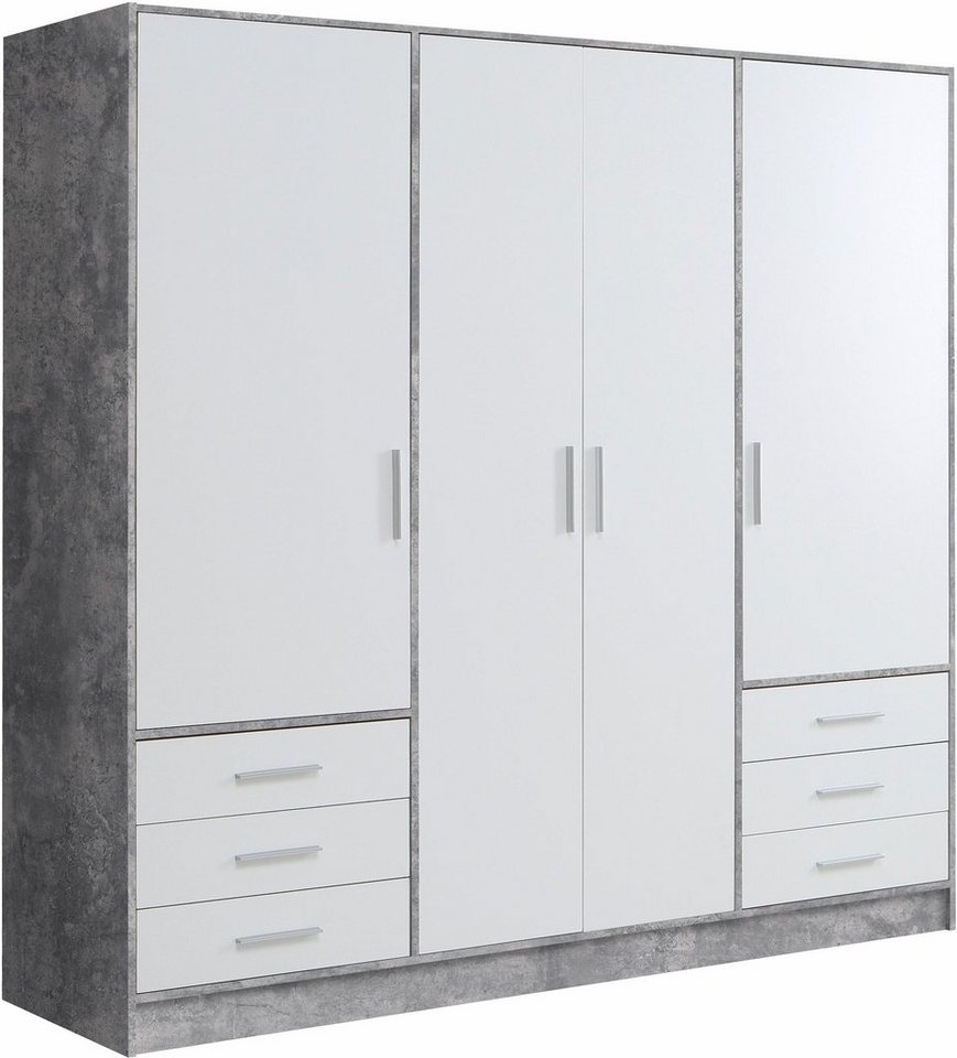 FORTE Kleiderschrank Jupiter, Made in Europe, mit Schubladen viel Stauraum, 2 Breiten und 4 Farben von FORTE