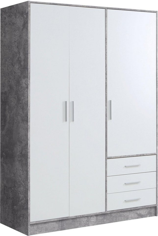 FORTE Kleiderschrank Jupiter, Made in Europe, mit Schubladen viel Stauraum, 2 Breiten und 4 Farben von FORTE