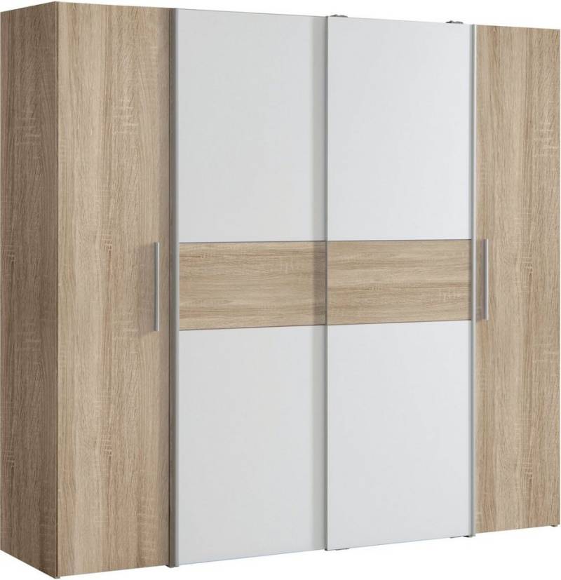 FORTE Kleiderschrank Kalixtus, OTTOs Choice, TOPSELLER, Made in Europe (B/H/T ca. 200x190x60 cm, 2 Schiebetüren, 2 Drehtüren, 8 Einlegeböden) Kombination aus Dreh- und Schwebetüren, mehrere Farben von FORTE