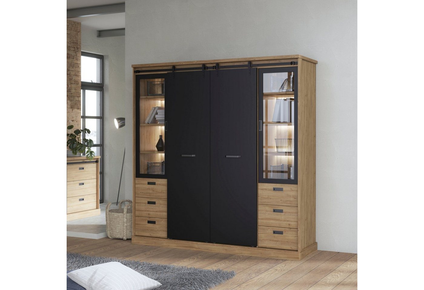 FORTE Kleiderschrank mit Beleuchtung von FORTE