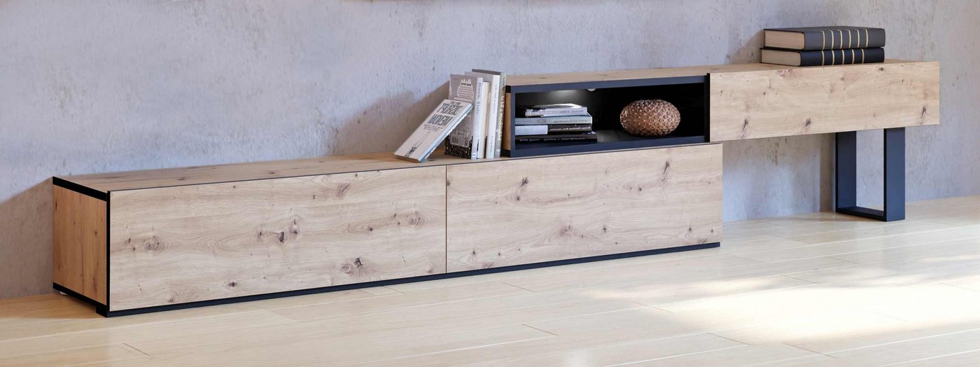 FORTE Lowboard Lowboard Unterkommode KAELON Optik: Artisan Eiche, von Forte von FORTE