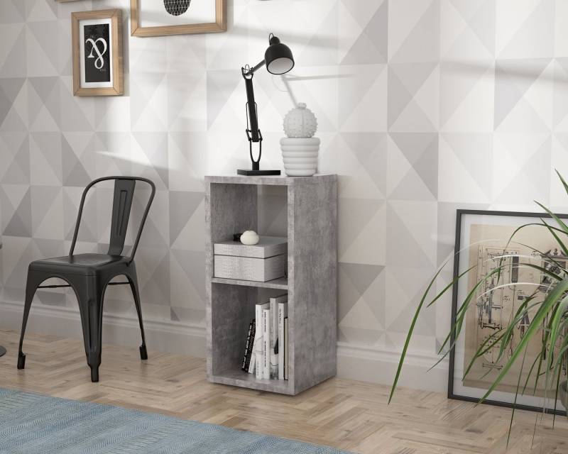 FORTE Raumteilerregal in Betonoptik - 39,5x72,8x32,9cm (BxHxT) von FORTE