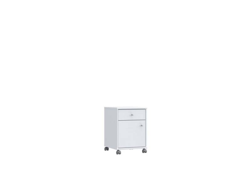 FORTE Rollcontainer in Weiss - 38,6x54,2x42cm (BxHxT) von FORTE