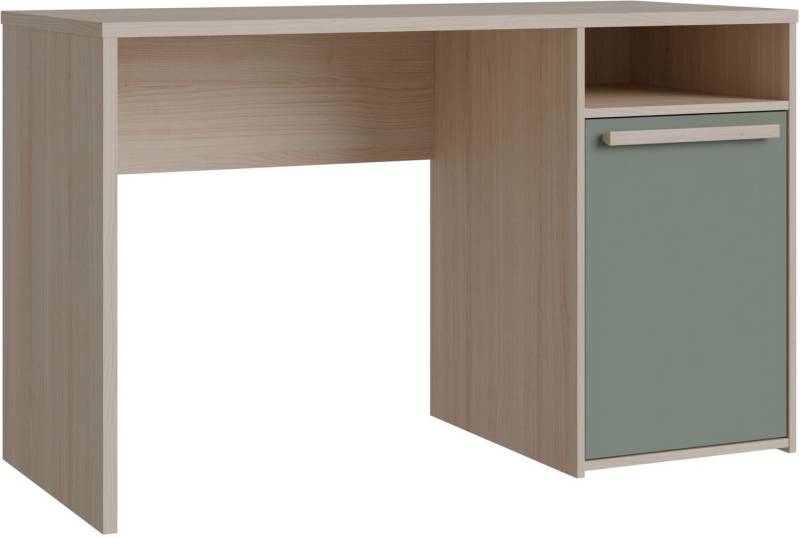 FORTE Schreibtisch Capaia, Echtholzgriffe, verstellbarer Einlegeboden, Breite: 126 cm von FORTE