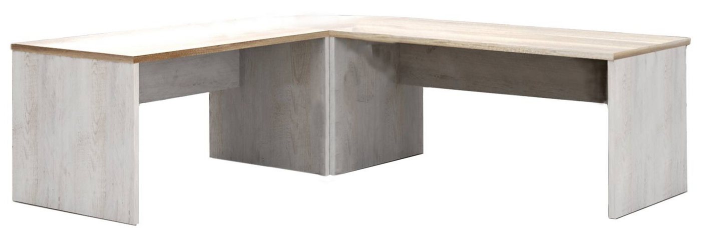 FORTE Schreibtisch Eckschreibtisch Winkelschreibtisch DURO Pinie weiß Eiche antik, Forte von FORTE