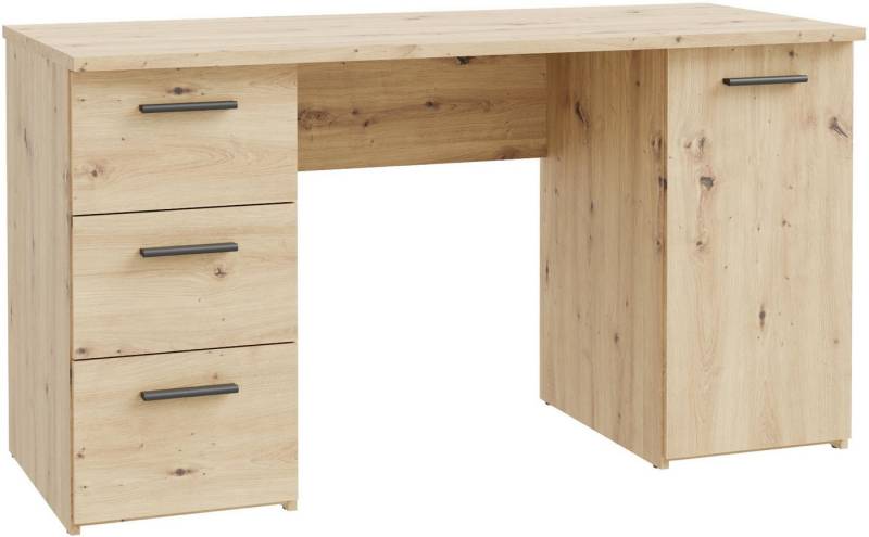 FORTE Schreibtisch Neuss, mit 3 Schubladen & 1 Tür, funktional, Breite 138 cm von FORTE