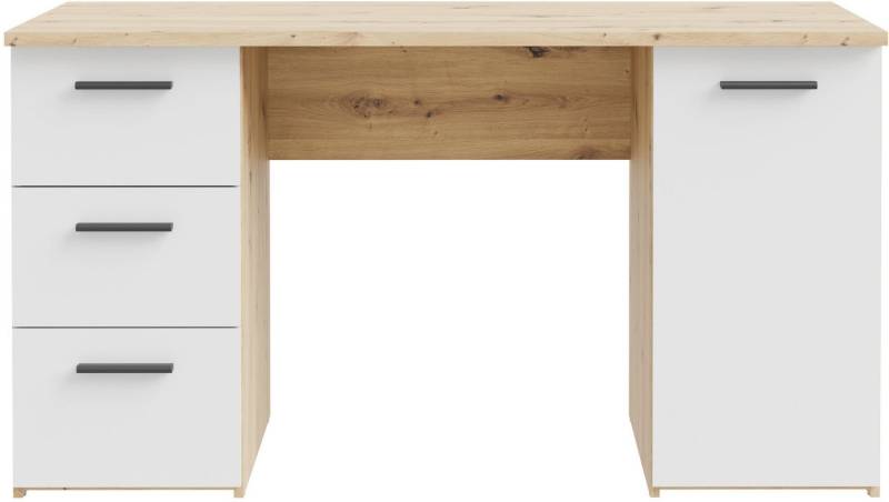 FORTE Schreibtisch Neuss, mit 3 Schubladen & 1 Tür, funktional, Breite 138 cm von FORTE