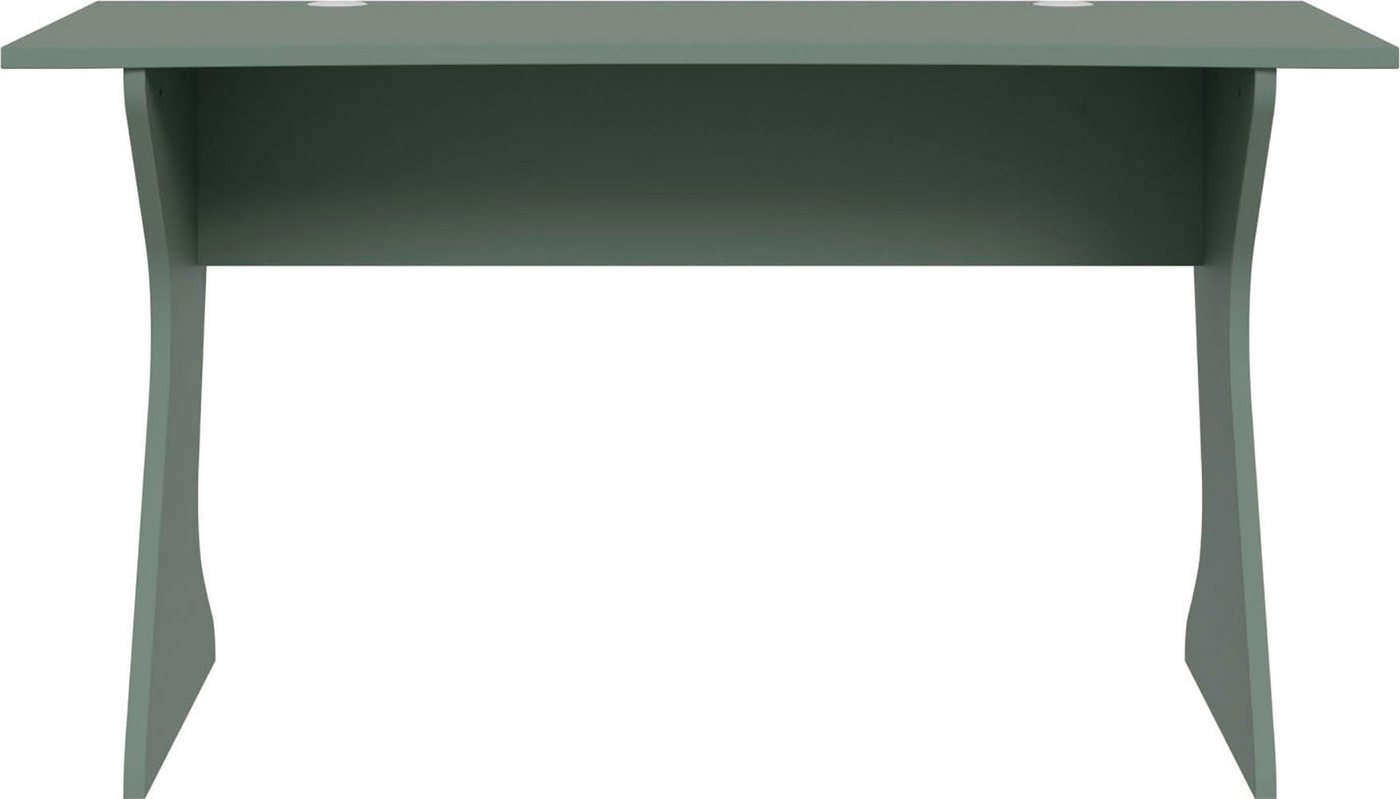 FORTE Schreibtisch Utapau, geschwungene Tischplattenform, mit Kabeldurchführung, Breite 140 cm von FORTE