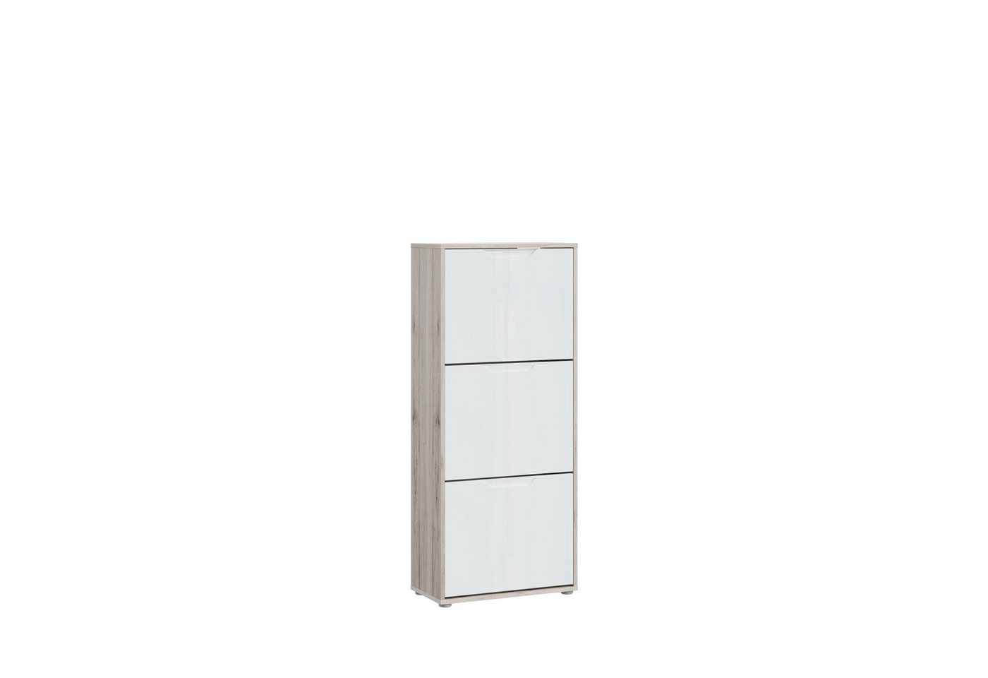 FORTE Schuhkipper in Sandeiche Dekor / weißglanz - 55,2x129,7x27,9cm (BxHxT) von FORTE