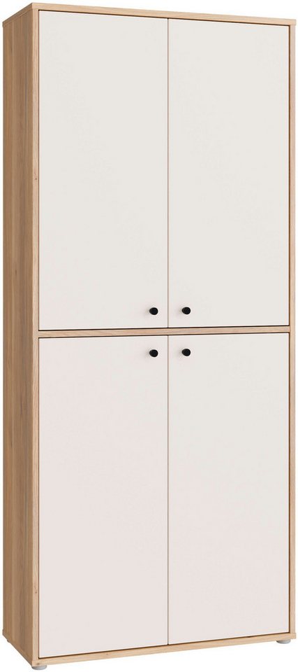 FORTE Schuhschrank Metallgriffe Schwarz, Soft Close, Vollauszug von FORTE