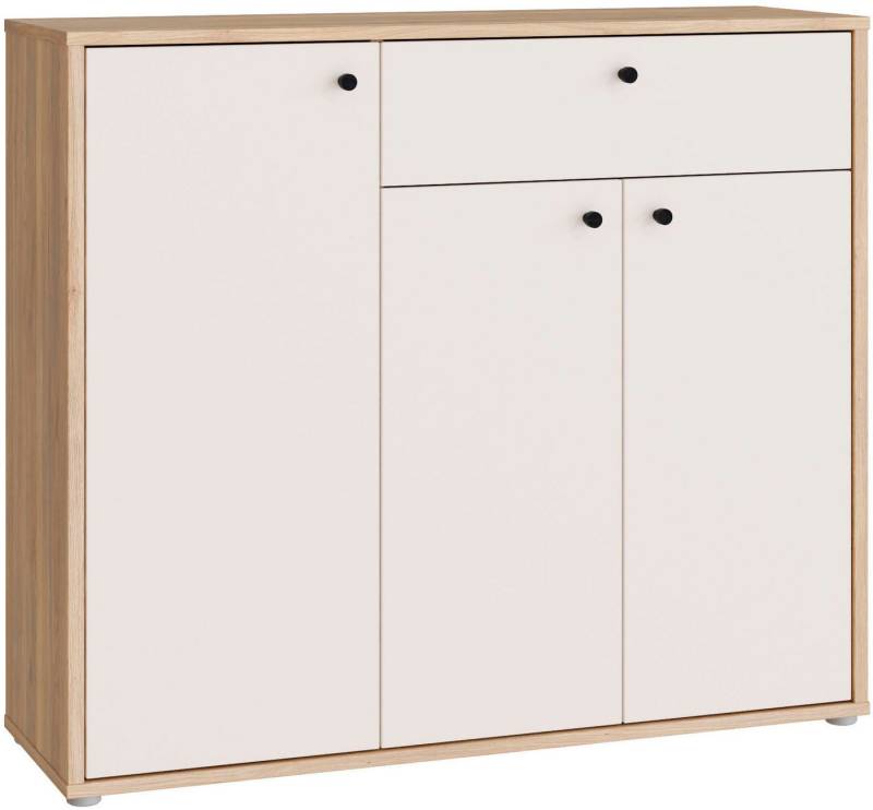 FORTE Schuhschrank Metallgriffe Schwarz B/H/T 113,4/98,3/34,9cm Soft Close, Vollauszug FORTE Schuhschrank Metallgriffe Schwarz B/H/T 113,4/98,3/34,9cm Soft Close, Vollauszug von FORTE