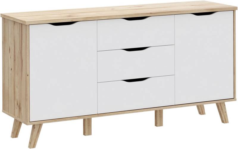 FORTE Sideboard Vankka Anrichte (B/H/T 149,1/76,7/41,7 cm), Sideboard, ca. 150 cm breit, Türen, Schubkästen, Echtholzbeine von FORTE