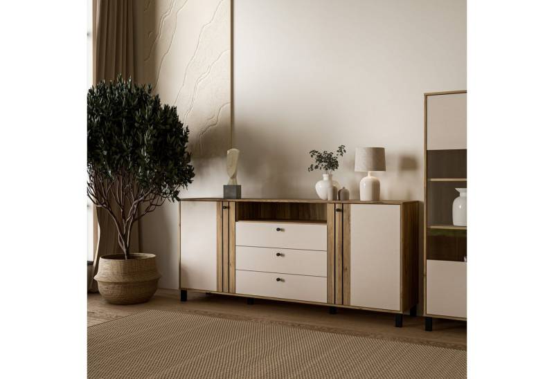 FORTE Sideboard Killarney, großes Sideboard, Stauraum, Soft Close, Metallgriffe von FORTE