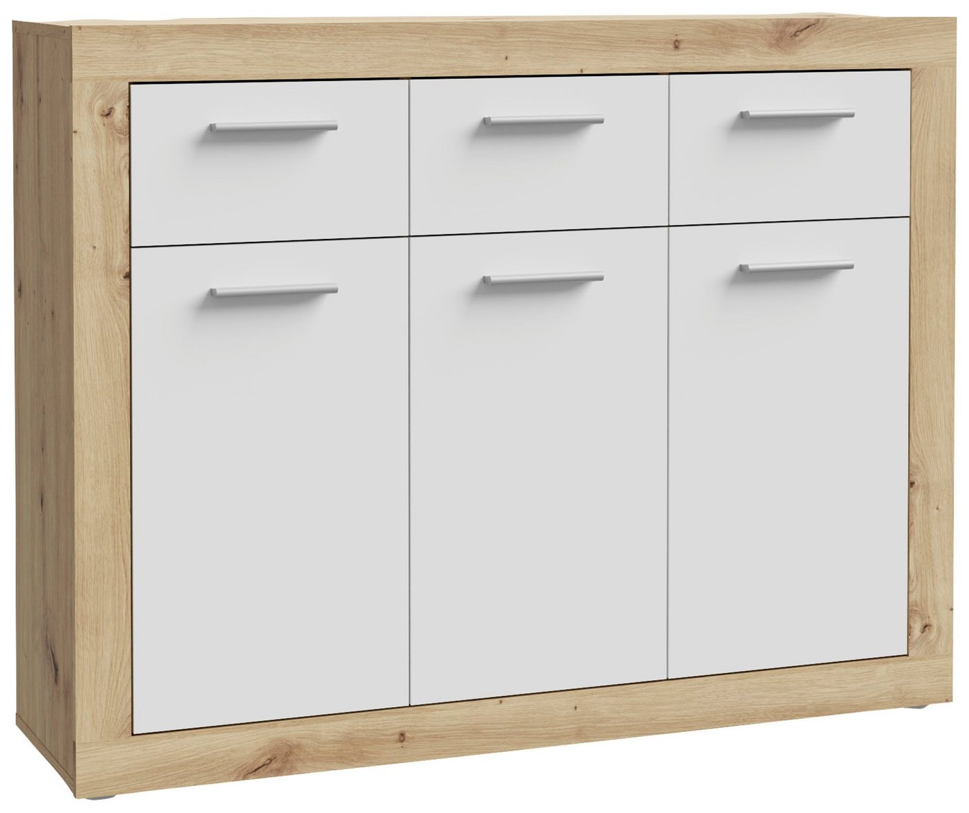 FORTE Sideboard Baccio, Breite 118 cm, höhe 92 cm, 3 Türen und 3 Schubkästen von FORTE