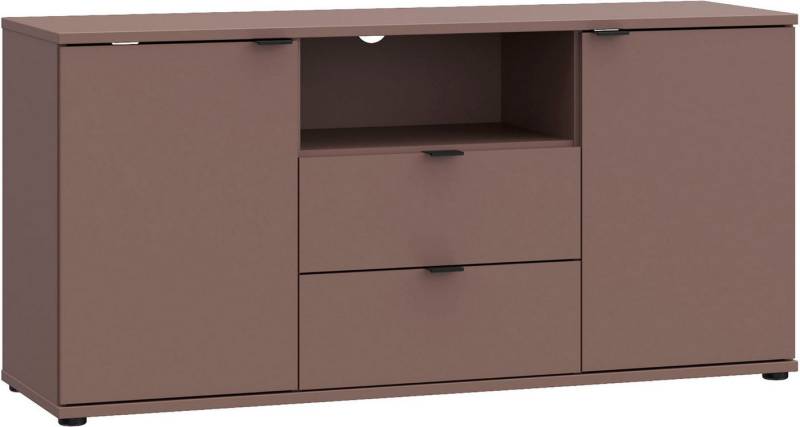 FORTE Lowboard Ganymede (Breite 129,8cm), TV Board, Stauraum, Schublade, Metallgriffe, Kabelführung von FORTE
