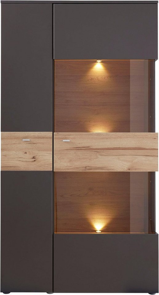 FORTE Vitrine Como Highboard, LED Beleuchtung Einlegeböden, Glastüre, Soft Close FORTE Vitrine Como Highboard, LED Beleuchtung Einlegeböden, Glastüre, Soft Close von FORTE