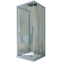Forte - 3-seitige Duschkabine 70x80x70 Klarglas Vintage-Blau Kolors Trio Forte - 3-seitige Duschkabine 70x80x70 Klarglas Vintage-Blau Kolors Trio von FORTE