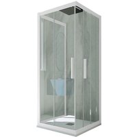 Forte - 3-seitige Duschkabine 75x80x75 Klarglas Matt-Weiß Kolors Trio Forte - 3-seitige Duschkabine 75x80x75 Klarglas Matt-Weiß Kolors Trio von FORTE