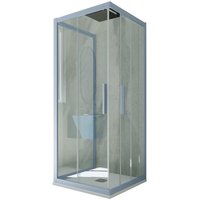 Forte - 3-seitige Duschkabine 80x80x80 Klarglas Vintage-Blau Kolors Trio Forte - 3-seitige Duschkabine 80x80x80 Klarglas Vintage-Blau Kolors Trio von FORTE