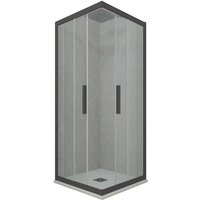 Eck-Duschkabine in pvc 100x120 Klarglas Anthrazit Kolors von FORTE