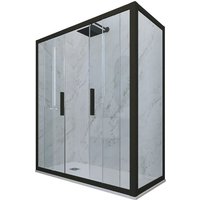 Forte - Eck-Duschkabine in pvc 80x130 Klarglas Matt-Schwarz Glam Duo Forte - Eck-Duschkabine in pvc 80x130 Klarglas Matt-Schwarz Glam Duo von FORTE