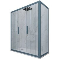 Forte - Eck-Duschkabine in pvc 80x160 Klarglas Marineblau Glam Duo Forte - Eck-Duschkabine in pvc 80x160 Klarglas Marineblau Glam Duo von FORTE