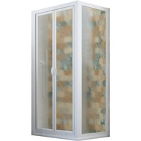 Forte - Weiss Acryl Eckige Duschkabine 80x70 öf. 70CM h 185 mod. Delta Duo von FORTE