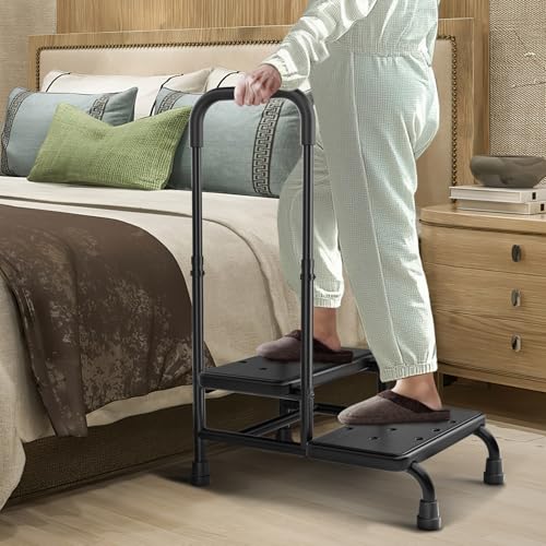 FORTEMOTUS Badewannenstufe mit Haltegriff – Einstiegshilfe für Senioren & Behinderte, 2 Stufen, Tragfähigkeit bis 200 kg, ideal für Badewanne, Bett & Auto(Schwarz) von FORTEMOTUS