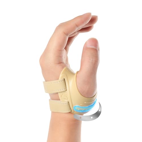FORTEMOTUS Daumenorthese Links, Daumensattelgelenk Bandage CMC Ortho Daumenbandage mit Schiene zur Schmerzlinderung Daumenbasis Rhizarthrose Arthritis(Hautfarbe, L, 23-26 cm) von FORTEMOTUS
