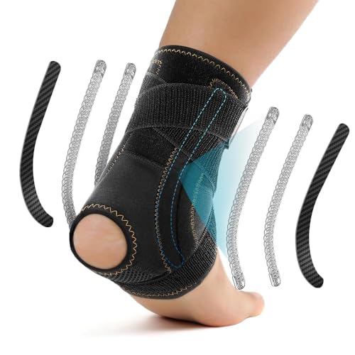 FORTEMOTUS Knöchelbandage Sprunggelenk, Bandage Damen Herren Fußbandage mit Metallfedern als Unterstützung für Plantarfasziitis, Achillessehne, Knöchelschutz für Volleyball Fussball, L FORTEMOTUS Knöchelbandage Sprunggelenk, Bandage Damen Herren Fußbandage mit Metallfedern als Unterstützung für Plantarfasziitis, Achillessehne, Knöchelschutz für Volleyball Fussball, L von FORTEMOTUS