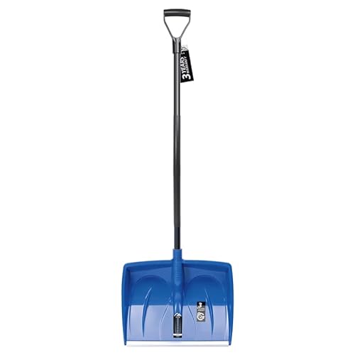 FORTENA Große Schneeschieber 50,5 cm - Schneeschaufel mit leichtem Stahlstiel Blau - Kunststoff Schneeräumer mit Aluprofilkante - Ergonomische Schneeschüppe, Stark Schneeschippe im Winter von FORTENA
