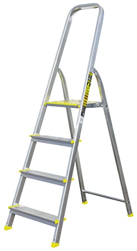 FORTENA Haushaltsleiter mit 4 Stufen – Profi-Leiter aus Aluminium, 2,78m Arbeitshöhe, bis zu 120 kg Belastung, Stehleiter für Haus und Wohnung FORTENA Haushaltsleiter mit 4 Stufen – Profi-Leiter aus Aluminium, 2,78m Arbeitshöhe, bis zu 120 kg Belastung, Stehleiter für Haus und Wohnung von FORTENA