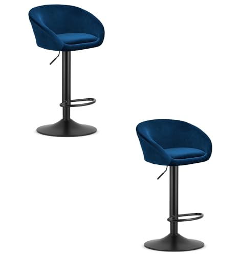 FORTENA Moderner Barhocker East Samt Dunkelblau Hocker Tresenhocker Küchenhocker Drehbar Schwarz FORTENA Moderner Barhocker East Samt Dunkelblau Hocker Tresenhocker Küchenhocker Drehbar Schwarz von FORTENA