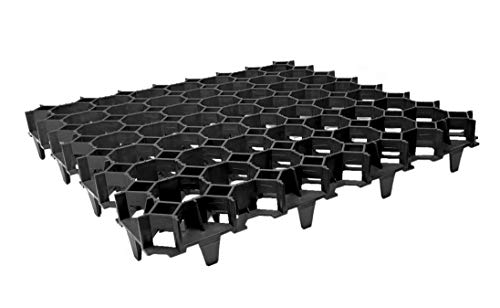 FORTENA befahrbare Rasengitter Platten - 50 x 50 x 4 cm, schwarz, aus hochrobustem Kunststoff, zur Parkplatzbefestigung, Bodenstabilisierung, Rasenbefestigung, belastbar mit PKW bis zu 1000t/m von FORTENA