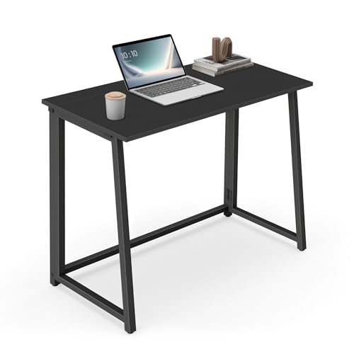FORTENA vModernes Bürosystem: Schreibtisch und Drehstuhl in vielen Farbvarianten. Klappfunktion des Schreibtisches. (Schreibtisch, Schwarz + Schwarze Beine) von FORTENA